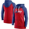 Women's Nike Heathered Red/Heathered Royal Texas Rangers Split Wordmark Gym Vintage Raglan Slub Full-Zip Hoodie