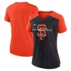 Women's Nike Orange/Black San Francisco Giants Slub Performance V-Neck Boxy T-Shirt