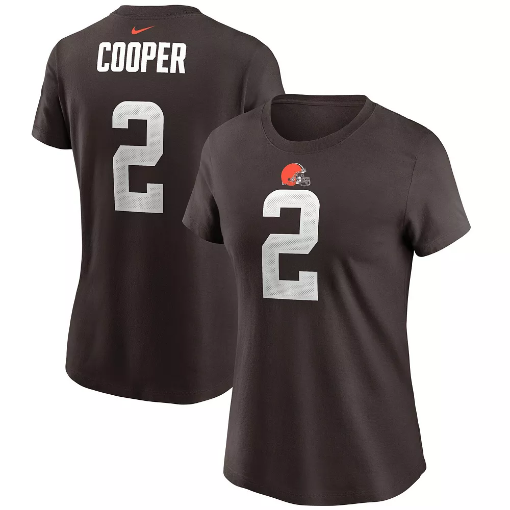 Women's Nike Amari Cooper Brown Cleveland Browns Player Name & Number T-Shirt 2 Women's Nike Amari Cooper Brown Cleveland Browns Player Name & Number T-Shirt - Image 2
