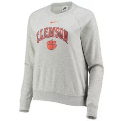 Women's Nike Heathered Gray Clemson Tigers Varsity Fleece Tri-Blend Raglan Pullover Sweatshirt 5 Women's Nike Heathered Gray Clemson Tigers Varsity Fleece Tri-Blend Raglan Pullover Sweatshirt -Nike Clothing store 5762261 ALT2
