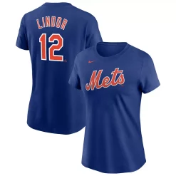 Women's Nike Francisco Lindor Royal New York Mets Name & Number T-Shirt