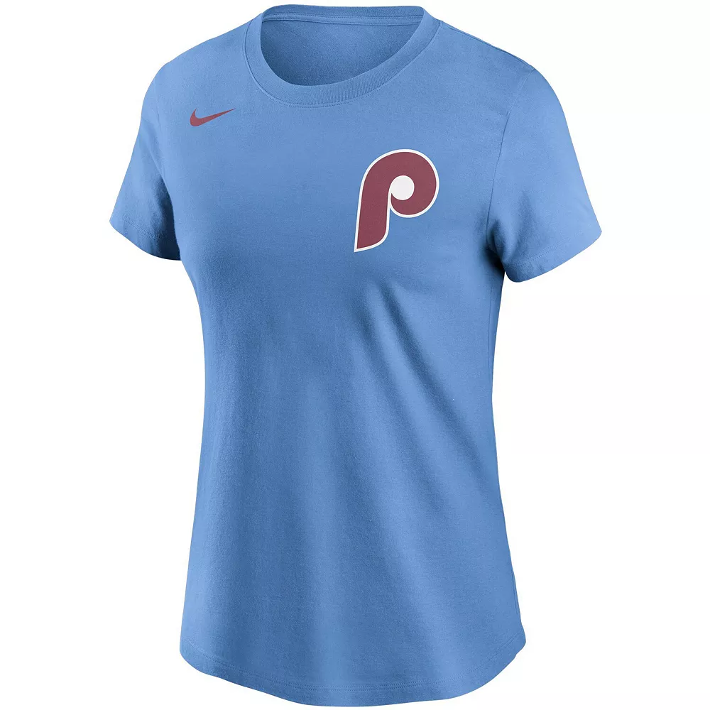 Women's Nike Bryce Harper Light Blue Philadelphia Phillies Name & Number T-Shirt 3 Women's Nike Bryce Harper Light Blue Philadelphia Phillies Name & Number T-Shirt - Image 3