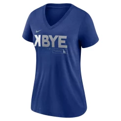 Women's Los Angeles Dodgers Royal Nike K-Bye Tri-Blend V-Neck T-Shirt -Nike Clothing store 5769955 ALT2