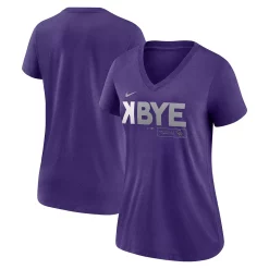 Women's Colorado Rockies Purple Nike K-Bye Tri-Blend V-Neck T-Shirt