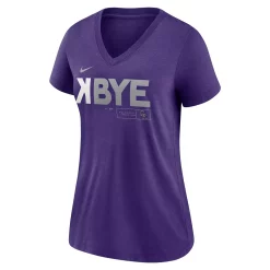 Women's Colorado Rockies Purple Nike K-Bye Tri-Blend V-Neck T-Shirt -Nike Clothing store 5769957 ALT2