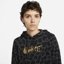 Women's Nike Sportswear Club Leopard Print Hoodie -Nike Clothing store 5788966 ALT3