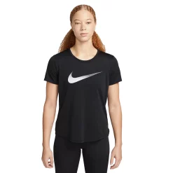 Women's Nike One Dri-FIT Swoosh Tee -Nike Clothing store 5813722 Black