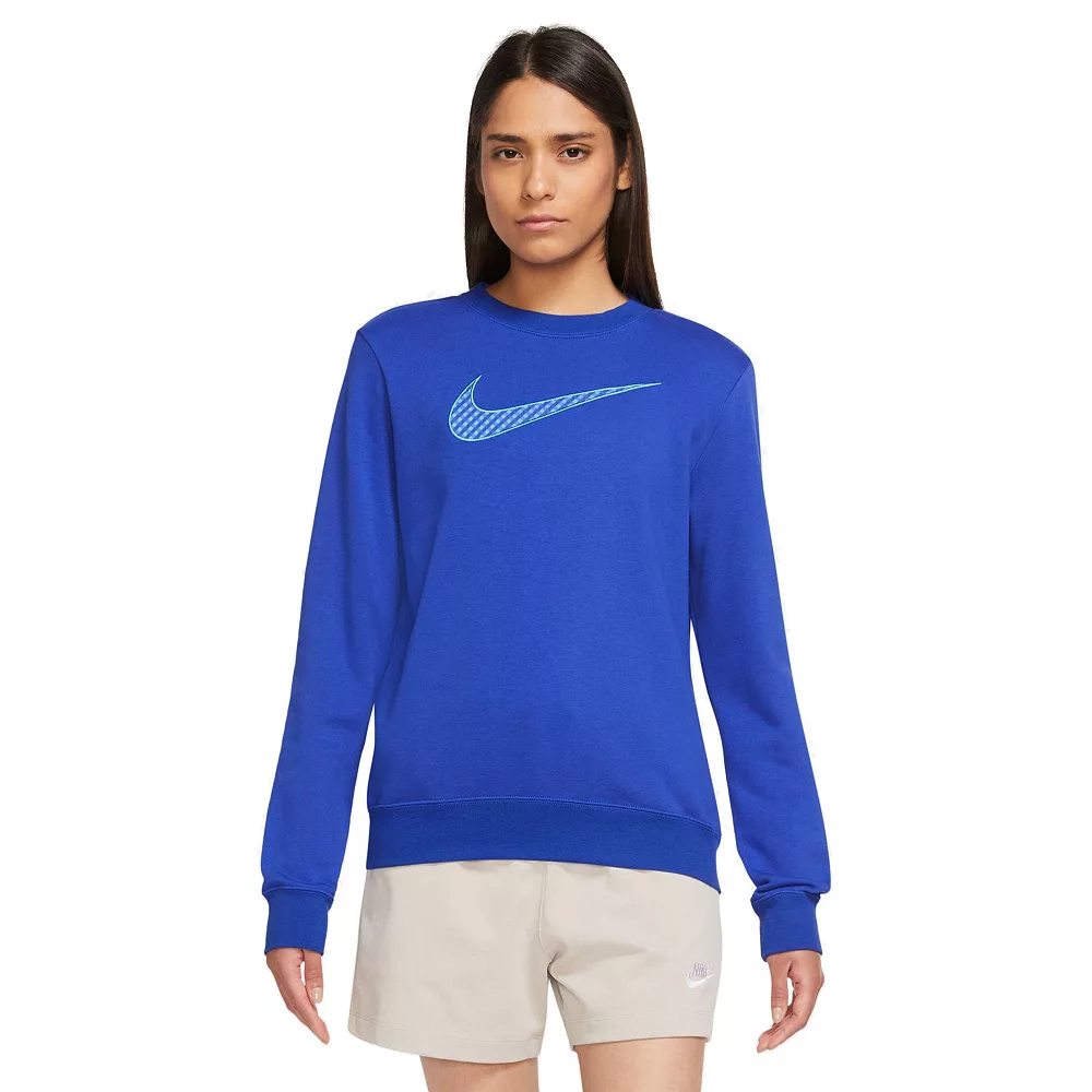 Women's Nike Sportswear Club Fleece Gingham Logo Sweatshirt 2 Women's Nike Sportswear Club Fleece Gingham Logo Sweatshirt - Image 2