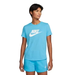Women's Nike Sportswear Essentials Logo Tee -Nike Clothing store 5813729 Baltic Blue