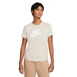 Women's Nike Sportswear Essentials Logo Tee -Nike Clothing store 5813729 Oatmeal