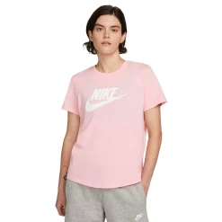 Women's Nike Sportswear Essentials Logo Tee -Nike Clothing store 5813729 Soft Pink