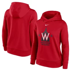 Women's Nike Red Washington Nationals Alternate Logo Performance Pullover Hoodie