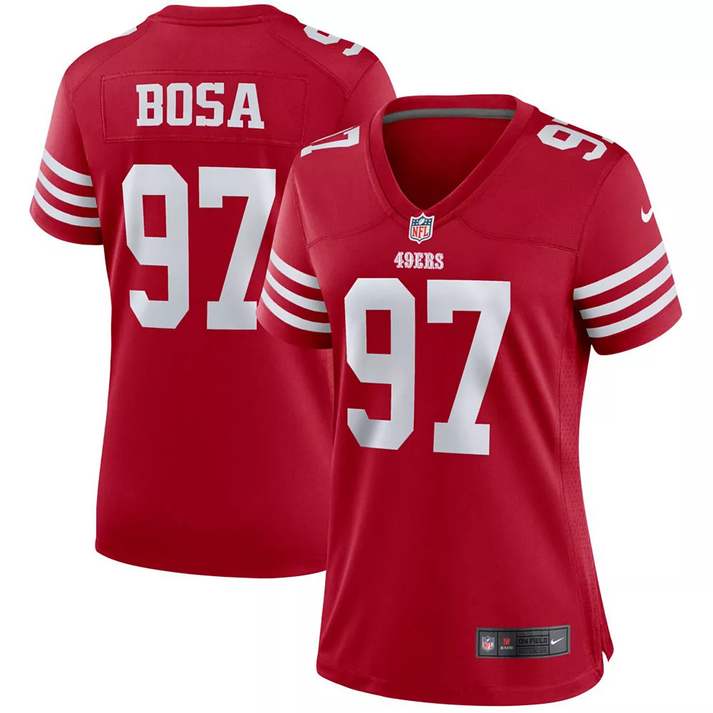 Women's Nike Nick Bosa Scarlet San Francisco 49ers Player Game Jersey 2 Women's Nike Nick Bosa Scarlet San Francisco 49ers Player Game Jersey - Image 2