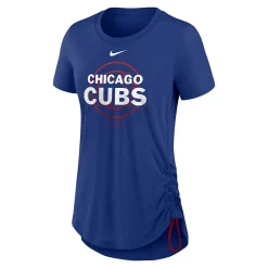 Women's Nike Royal Chicago Cubs Side Cinch Fashion Tri-Blend Performance T-Shirt -Nike Clothing store 5822253 ALT2