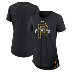 Women's Nike Black Pittsburgh Pirates Side Cinch Fashion Tri-Blend Performance T-Shirt