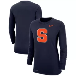 Women's Nike Navy Syracuse Orange Logo Performance Long Sleeve T-Shirt