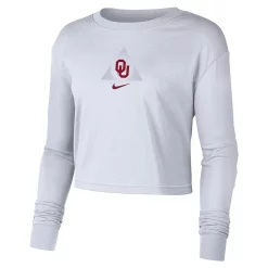 Women's Nike White Oklahoma Sooners Seasonal Cropped Long Sleeve T-Shirt 5 Women's Nike White Oklahoma Sooners Seasonal Cropped Long Sleeve T-Shirt -Nike Clothing store 5824041 ALT2