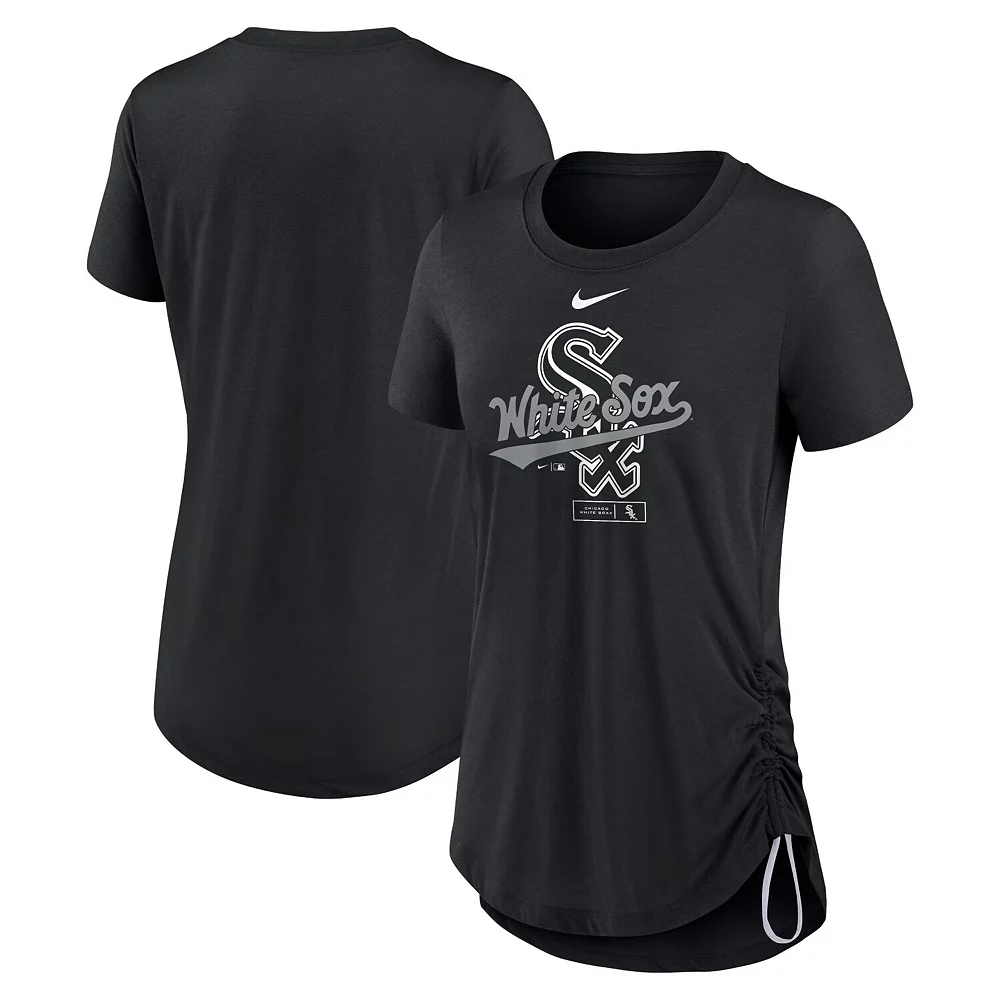 Women's Nike Black Chicago White Sox Side Cinch Fashion Tri-Blend Performance T-Shirt 1 Women's Nike Black Chicago White Sox Side Cinch Fashion Tri-Blend Performance T-Shirt