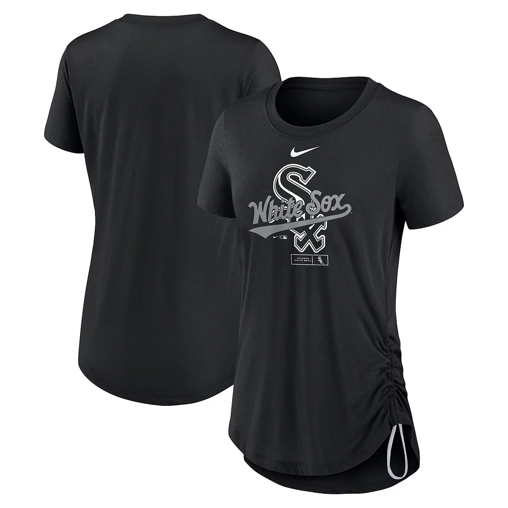 Women's Nike Black Chicago White Sox Side Cinch Fashion Tri-Blend Performance T-Shirt 2 Women's Nike Black Chicago White Sox Side Cinch Fashion Tri-Blend Performance T-Shirt - Image 2