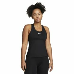 Nike Swoosh Medium-Impact Sports Bra Tank -Nike Clothing store 5831144 Black