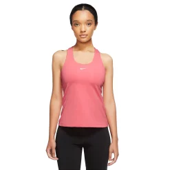 Nike Swoosh Medium-Impact Sports Bra Tank -Nike Clothing store 5831144 Sea Coral