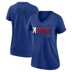 Women's Chicago Cubs Royal Nike K-Bye Tri-Blend V-Neck T-Shirt