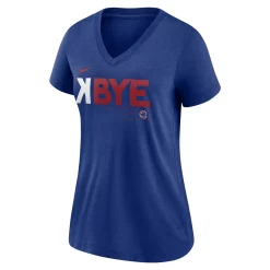 Women's Chicago Cubs Royal Nike K-Bye Tri-Blend V-Neck T-Shirt -Nike Clothing store 5845150 ALT2