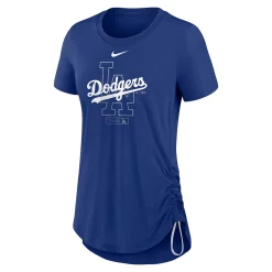 Women's Nike Royal Los Angeles Dodgers Side Cinch Fashion Tri-Blend Performance T-Shirt -Nike Clothing store 5845338 ALT2