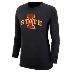 Women's Nike Black Iowa State Cyclones Logo Performance Long Sleeve T-Shirt -Nike Clothing store 5876075 ALT2