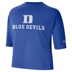 Women's Nike Royal Duke Blue Devils Crop Performance T-Shirt -Nike Clothing store 5887847 ALT2
