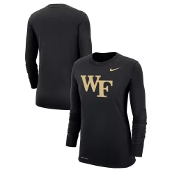 Women's Nike Wake Forest Demon Deacons Black Logo Performance Long Sleeve T-Shirt
