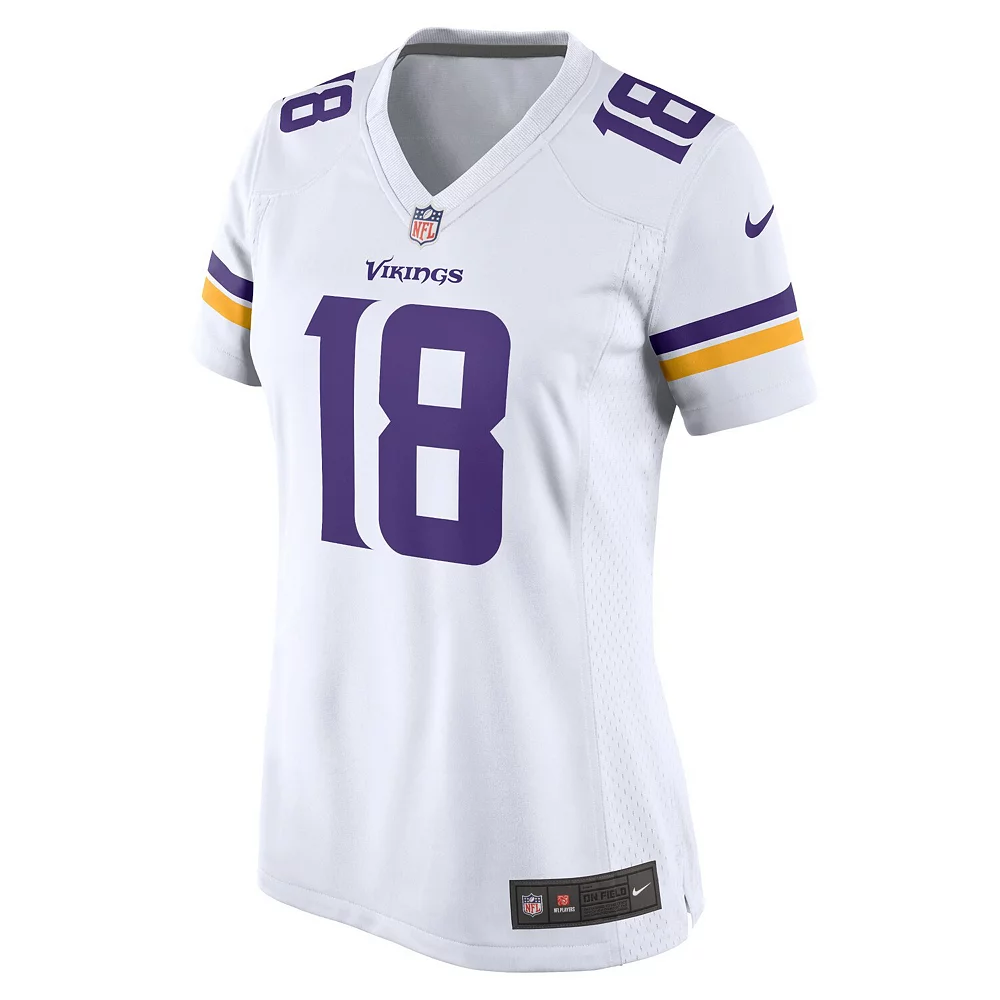 Women's Nike Justin Jefferson White Minnesota Vikings Game Jersey 3 Women's Nike Justin Jefferson White Minnesota Vikings Game Jersey - Image 3