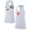 Women's Nike White Clemson Tigers Racerback 2-Hit Tank Top