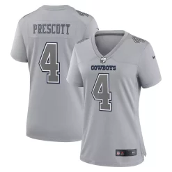 Women's Nike Dak Prescott Gray Dallas Cowboys Atmosphere Fashion Game Jersey