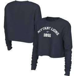 Women's Nike Navy Penn State Nittany Lions Est. Cropped Long Sleeve T-Shirt