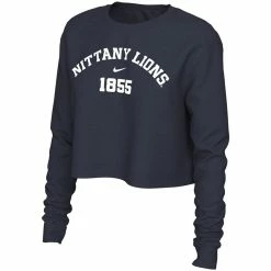 Women's Nike Navy Penn State Nittany Lions Est. Cropped Long Sleeve T-Shirt -Nike Clothing store 5917424 ALT2