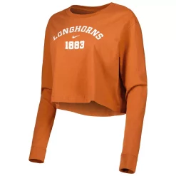 Women's Nike Texas Orange Texas Longhorns Est. Cropped Long Sleeve T-Shirt -Nike Clothing store 5917473 ALT2