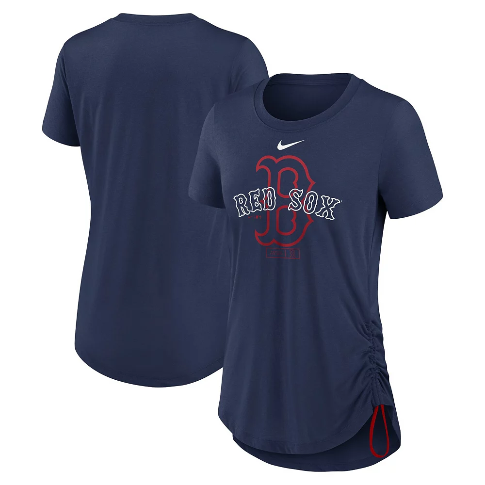 Women's Nike Navy Boston Red Sox Side Cinch Fashion Tri-Blend Performance T-Shirt 1 Women's Nike Navy Boston Red Sox Side Cinch Fashion Tri-Blend Performance T-Shirt