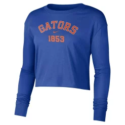 Women's Nike Royal Florida Gators Est. Cropped Long Sleeve T-Shirt -Nike Clothing store 5935925 ALT2