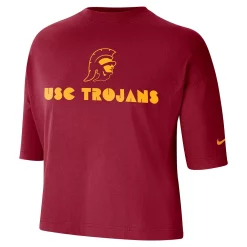 Women's Nike Cardinal USC Trojans Crop Performance T-Shirt -Nike Clothing store 5936018 ALT2