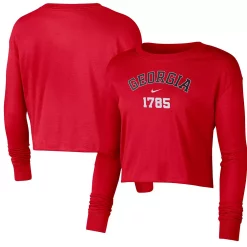 Women's Nike Red Georgia Bulldogs Est. Cropped Long Sleeve T-Shirt