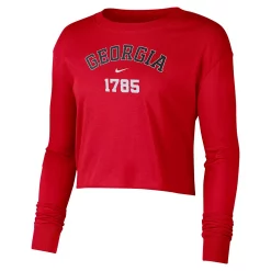 Women's Nike Red Georgia Bulldogs Est. Cropped Long Sleeve T-Shirt -Nike Clothing store 5936215 ALT2