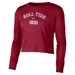 Women's Nike Crimson Alabama Crimson Tide Est. Cropped Long Sleeve T-Shirt -Nike Clothing store 5937357 ALT2