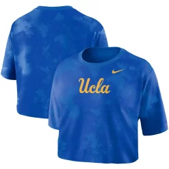 Women's Nike Blue UCLA Bruins Tie-Dye Cropped T-Shirt