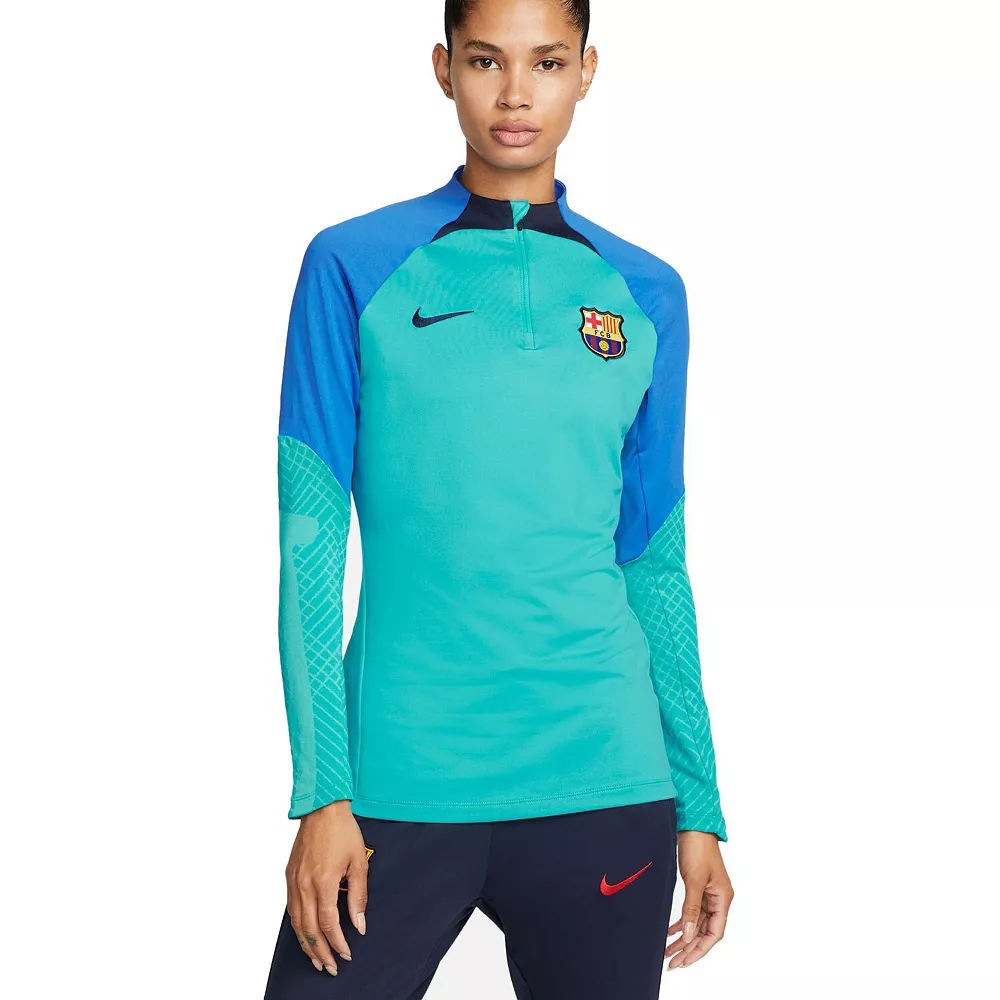 Women's Nike Turquoise Barcelona Strike Drill Raglan Performance Quarter-Zip Top 2 Women's Nike Turquoise Barcelona Strike Drill Raglan Performance Quarter-Zip Top - Image 2