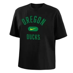 Women's Nike Black Oregon Ducks Clean Team Boxy T-Shirt