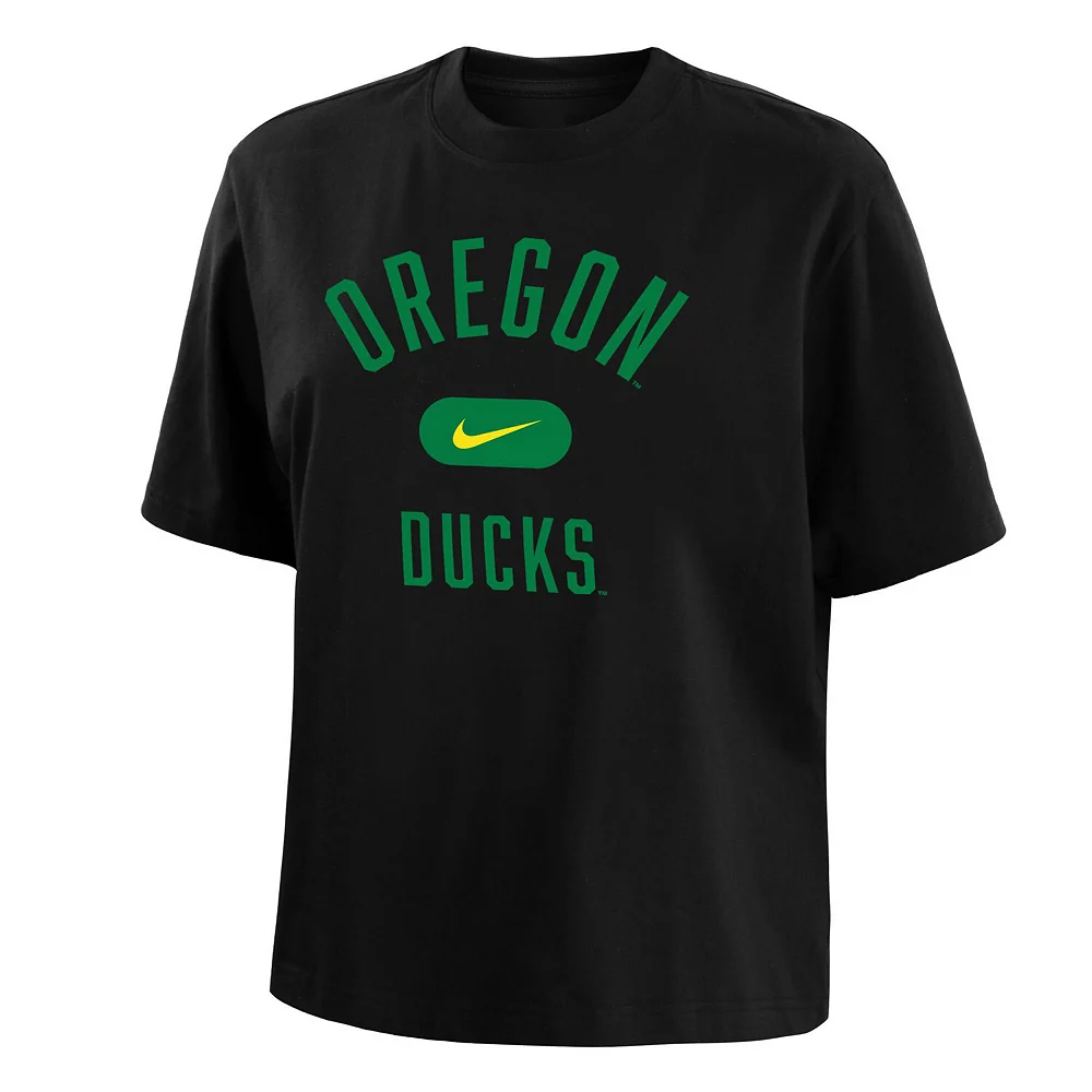 Women's Nike Black Oregon Ducks Clean Team Boxy T-Shirt 1 Women's Nike Black Oregon Ducks Clean Team Boxy T-Shirt