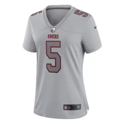 Women's Nike Trey Lance Gray San Francisco 49ers Atmosphere Fashion Game Jersey -Nike Clothing store 5951678 ALT2