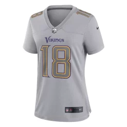 Women's Nike Justin Jefferson Gray Minnesota Vikings Atmosphere Fashion Game Jersey 5 Women's Nike Justin Jefferson Gray Minnesota Vikings Atmosphere Fashion Game Jersey -Nike Clothing store 5951697 ALT2