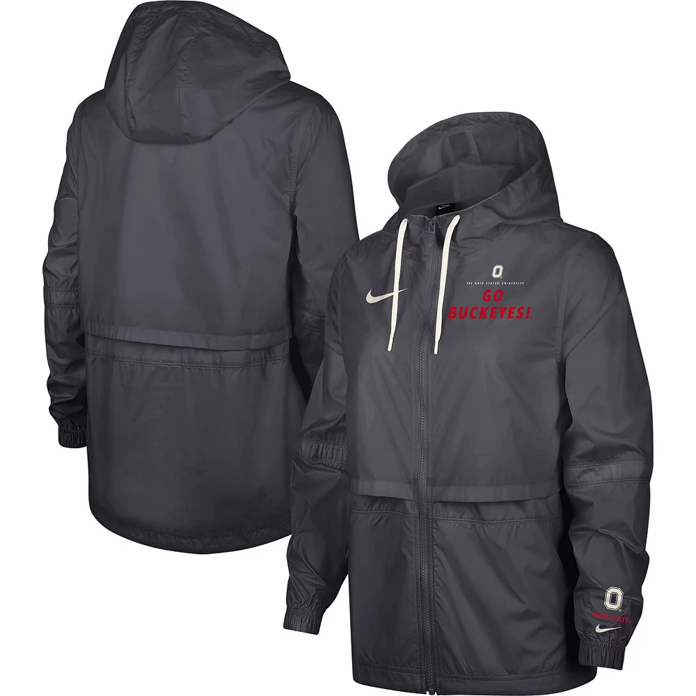 Women's Nike Anthracite Ohio State Buckeyes 2-Hit Windrunner Performance Full-Zip Jacket 2 Women's Nike Anthracite Ohio State Buckeyes 2-Hit Windrunner Performance Full-Zip Jacket - Image 2
